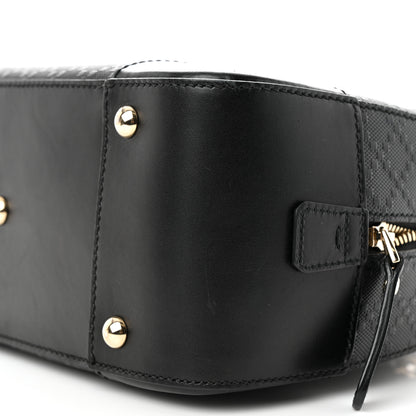 Gucci Calfskin Diamante Small Top Handle Bag Black 10 of 11