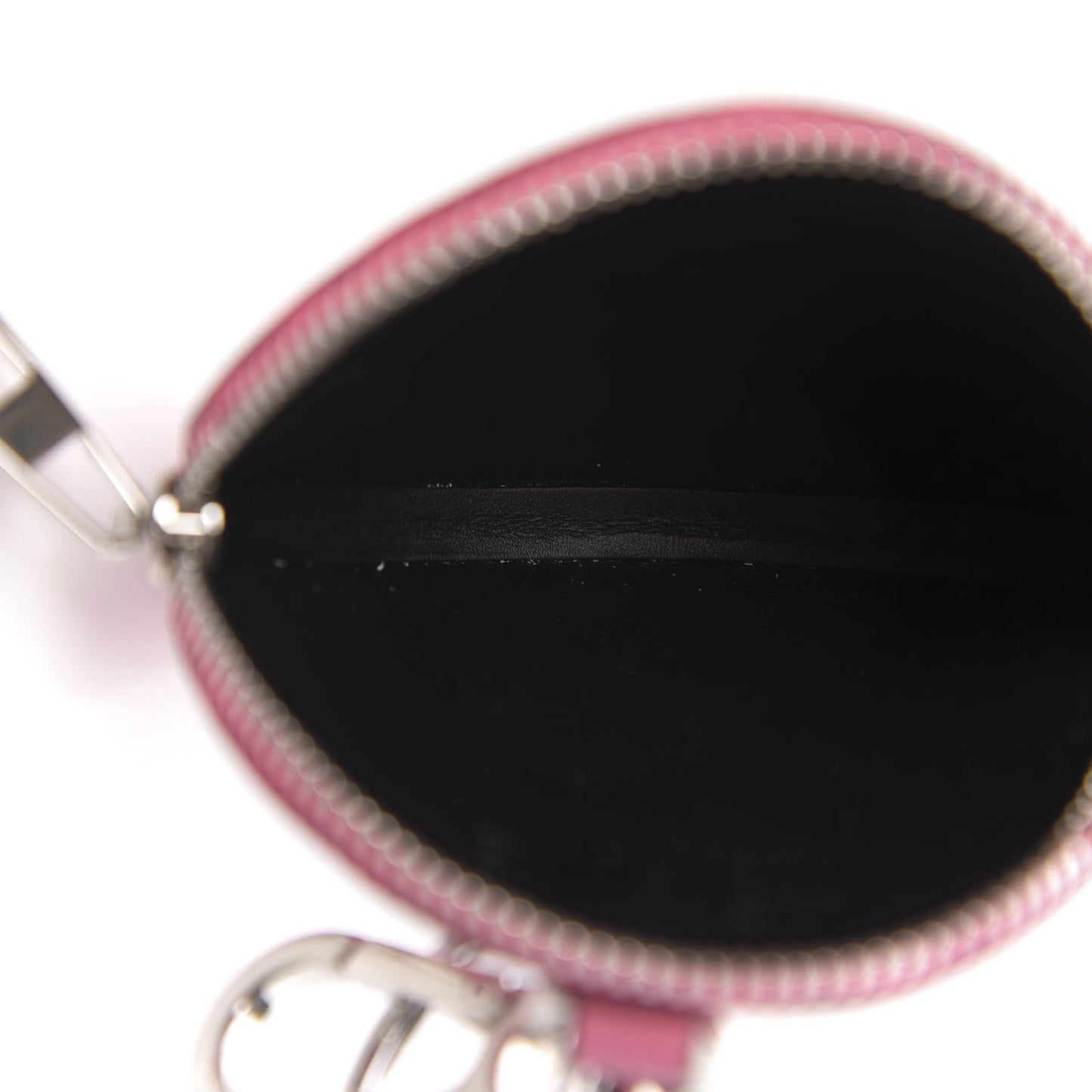 Calfskin Repeat Coin Purse Pink Tulip Black