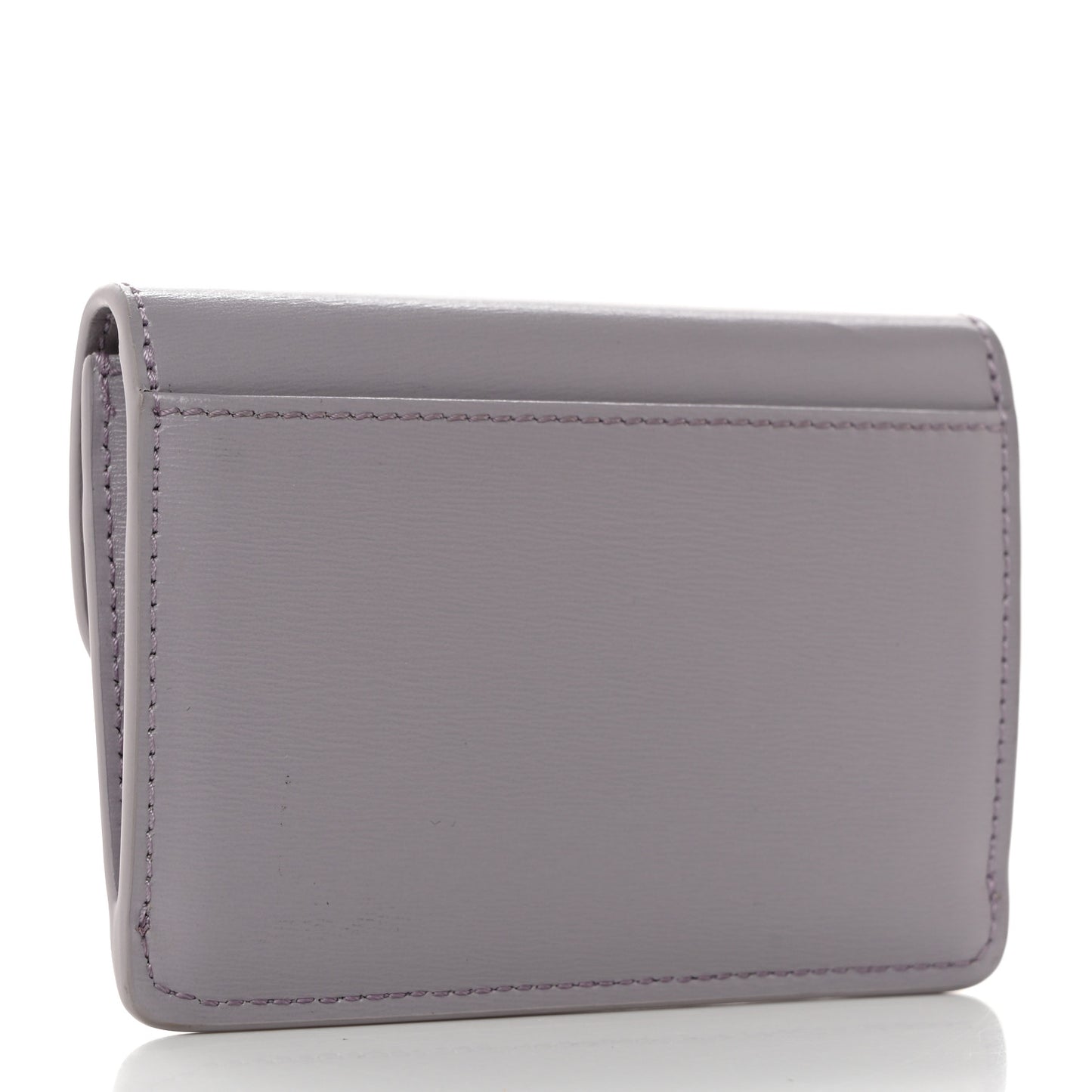 Shiny Calfskin Triomphe Flap Card Holder Lilac