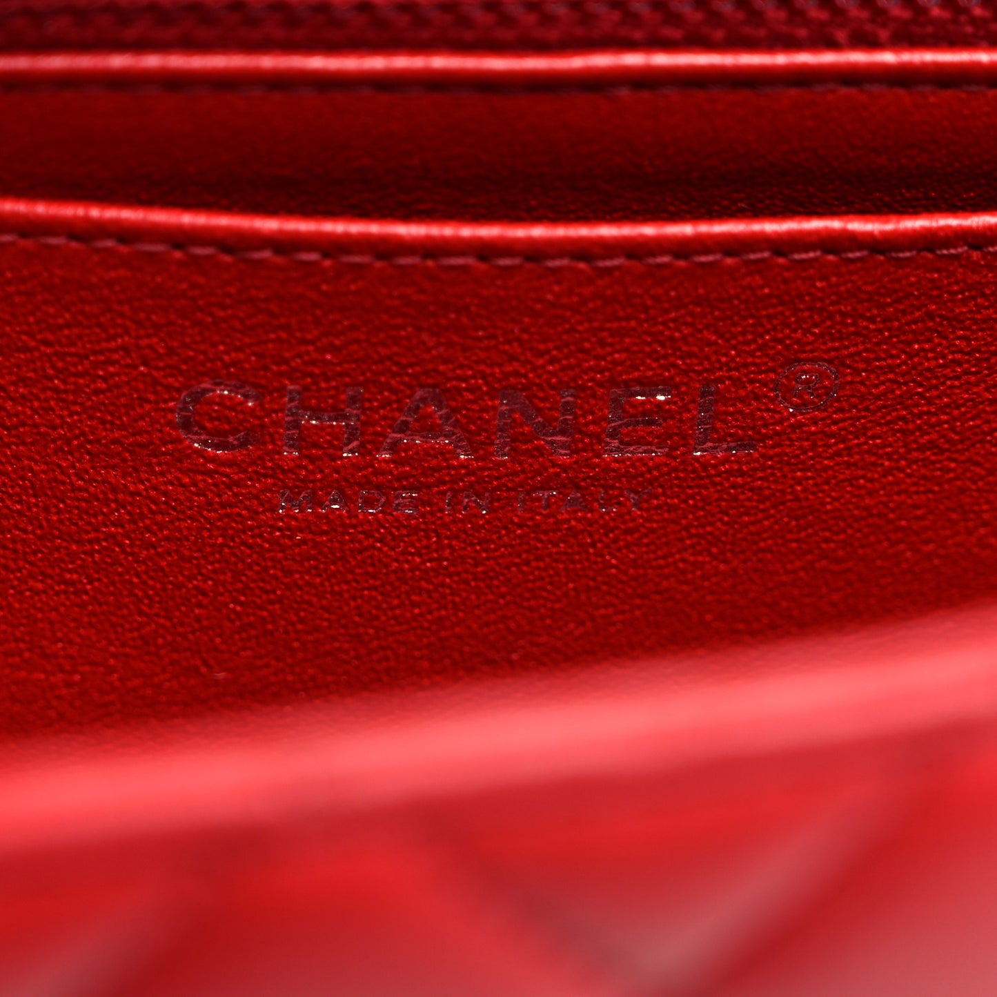 Lambskin Quilted Mini Rectangular Flap Dark Red