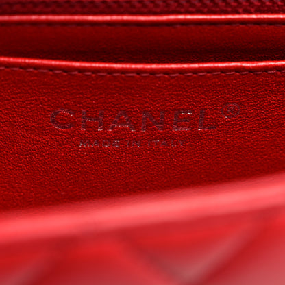 Chanel Lambskin Quilted Mini Rectangular Flap Dark Red 6 of 10