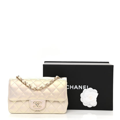 Chanel Iridescent Lambskin Quilted Mini Rectangular Flap Ivory 12 of 12