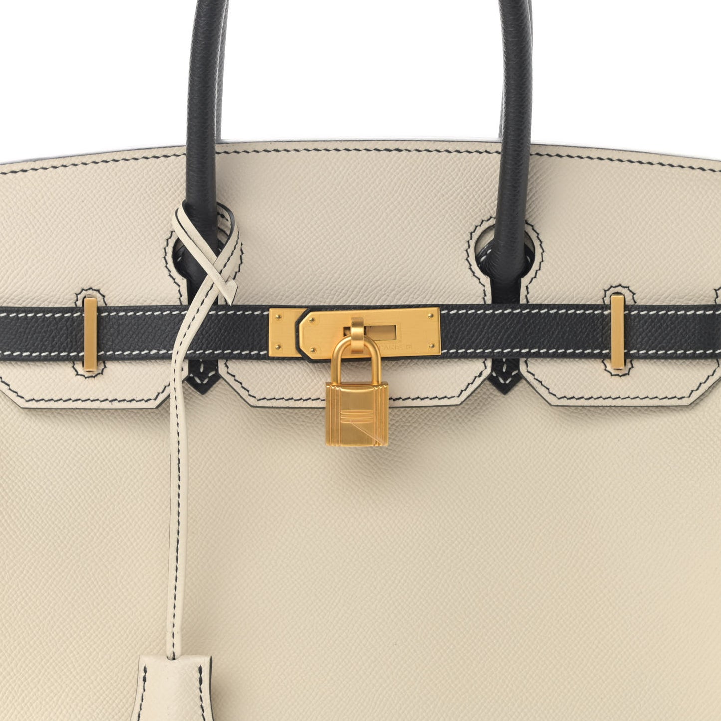 Epsom Horseshoe Bi Color Birkin 30 Craie Black
