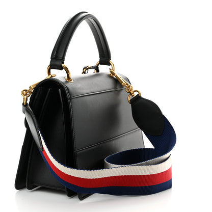 Gucci Calfskin Sylvie Web Small Queen Margaret Top Handle Bag Black 3 of 13