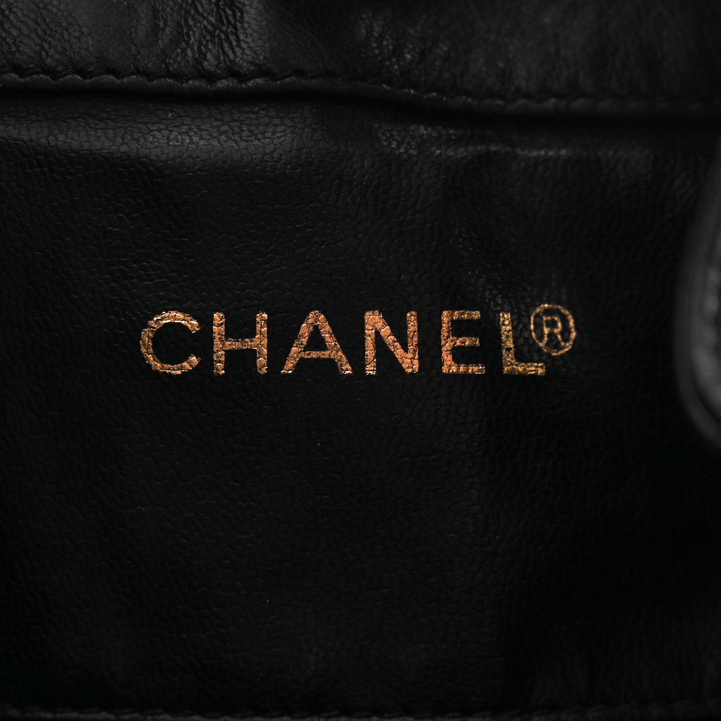 Lambskin Quilted Drawstring Backpack Black