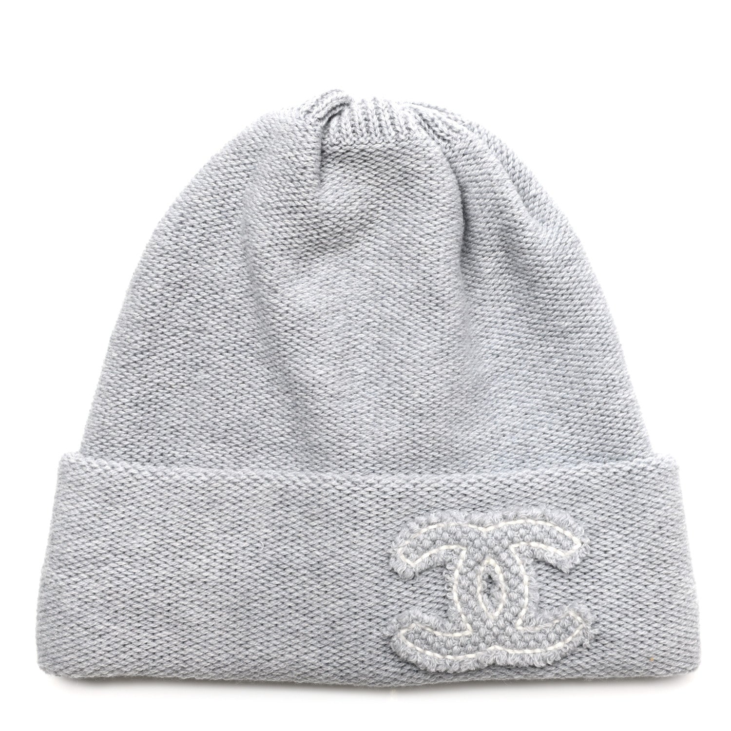 Chanel Cashmere CC Beanie Hat Grey 1 of 5