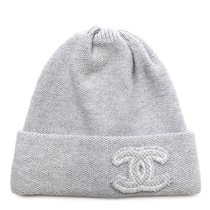 Chanel Cashmere CC Beanie Hat Grey 1 of 5
