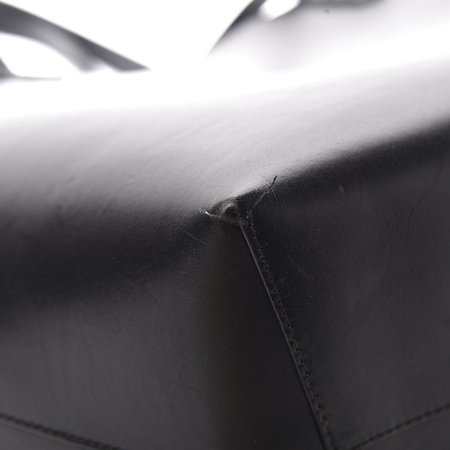 Smooth Calfskin Large Shopping Tote Black Argento