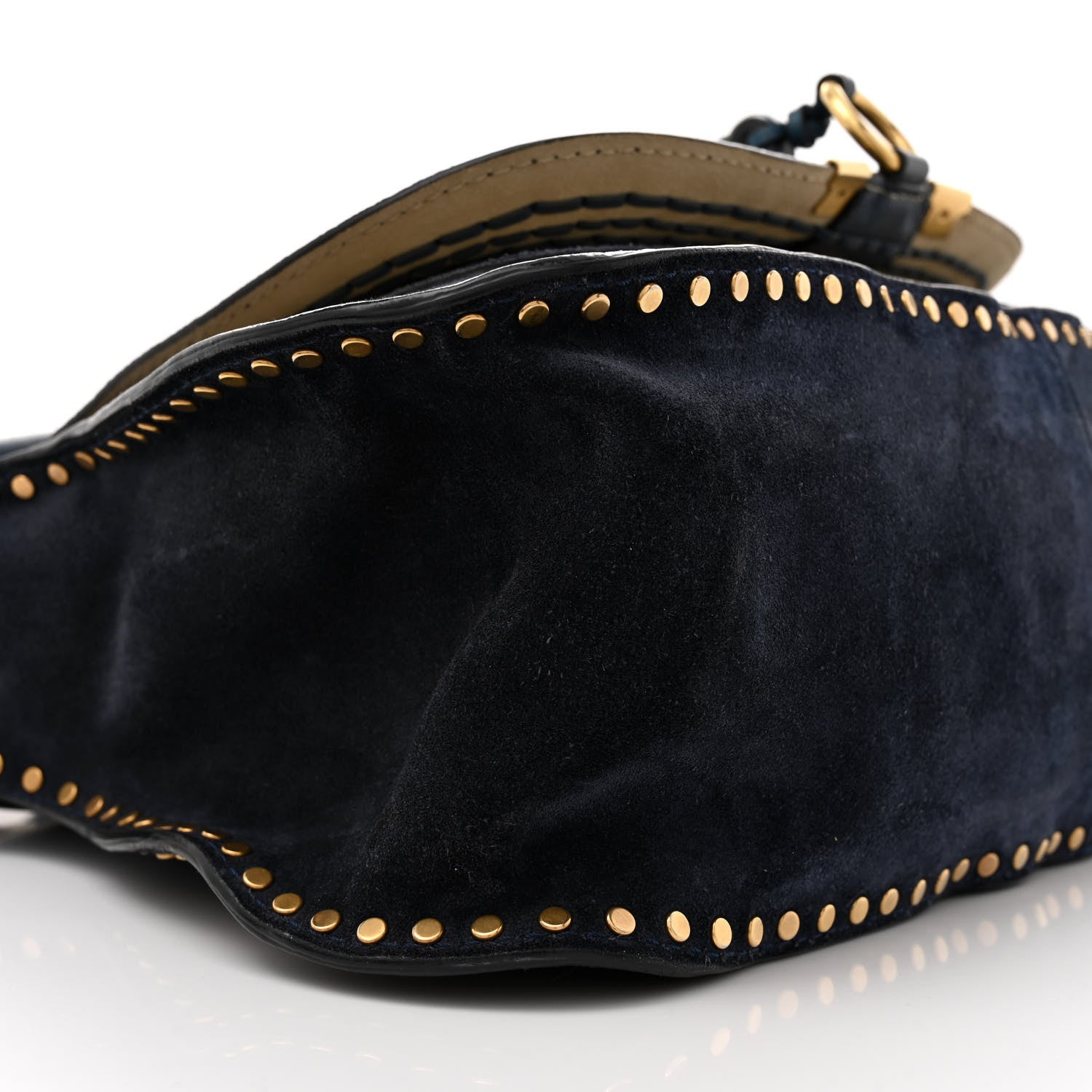Chloe Suede Calfskin Braided Medium Marcie Satchel Navy 9 of 15