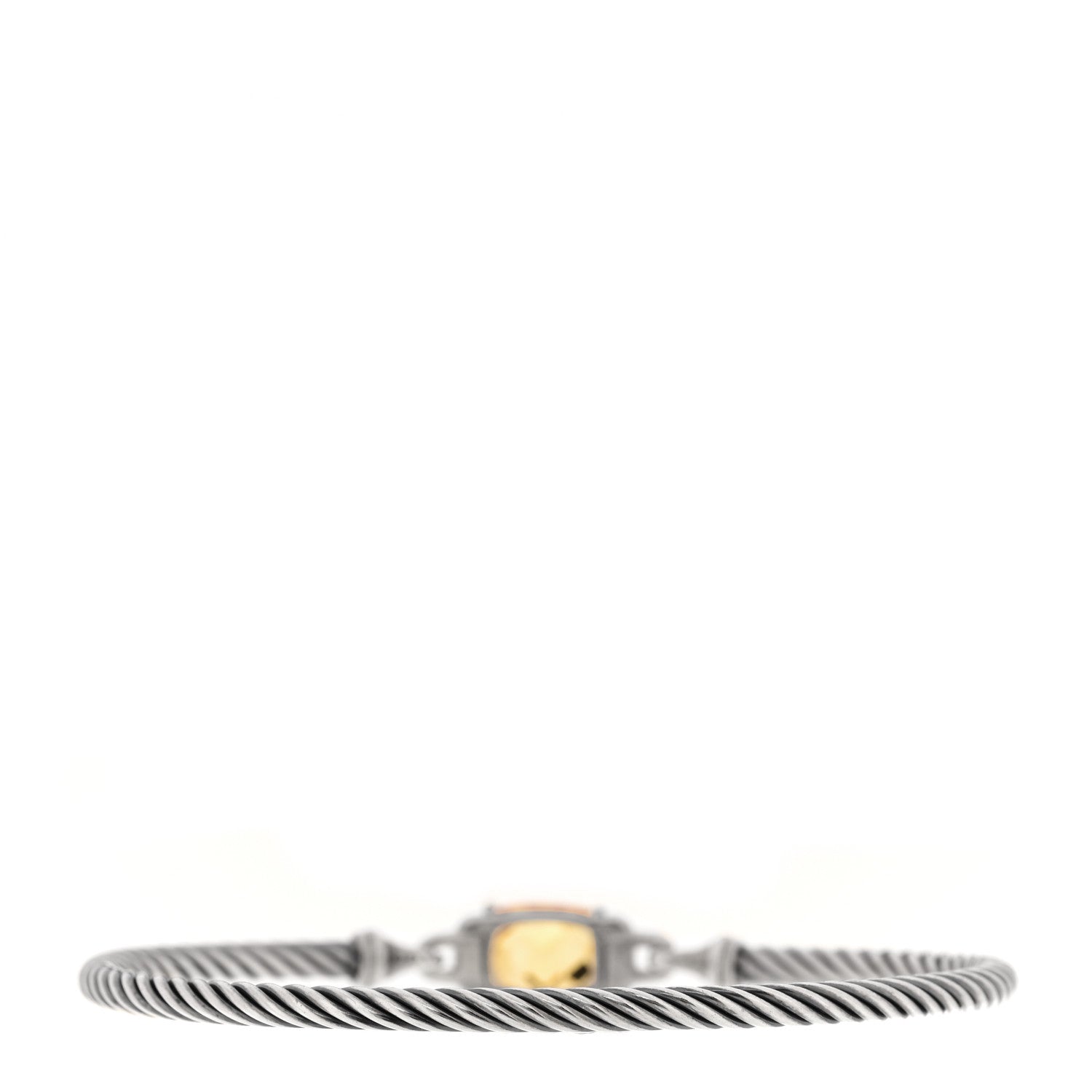 David Yurman Sterling Silver Diamond Citrine 3mm Petite Wheaton Bracelet 2 of 4