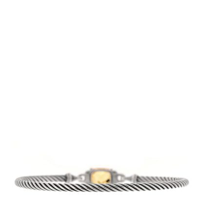 David Yurman Sterling Silver Diamond Citrine 3mm Petite Wheaton Bracelet 2 of 4