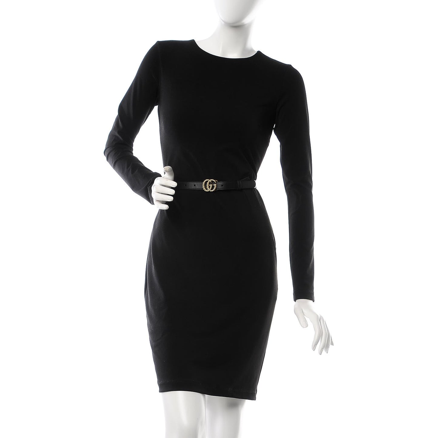 Calfskin Pearl Double G 20mm Belt 75 30 Black Cream