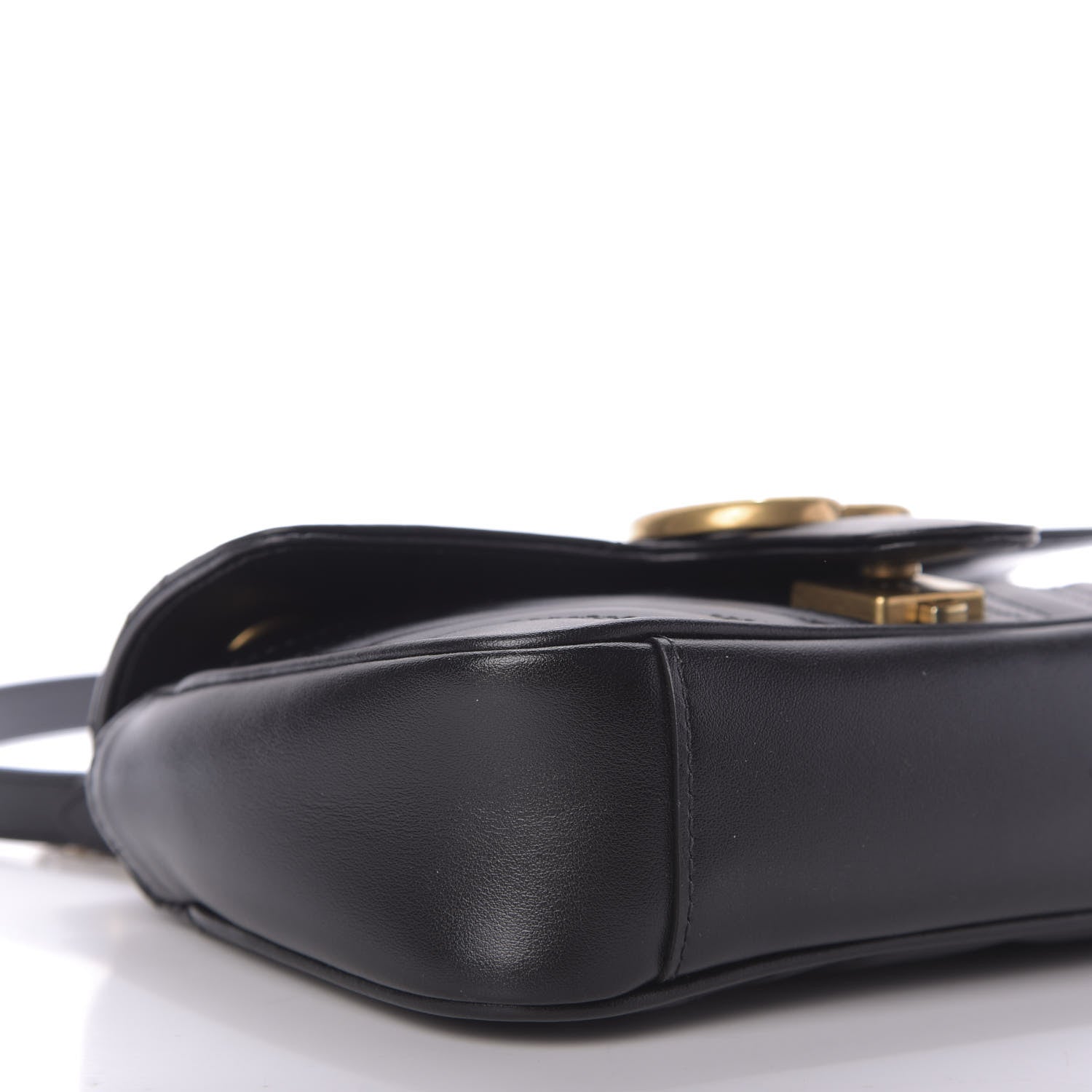 Gucci Calfskin Matelasse Mini GG Marmont Shoulder Bag Black 6 of 9