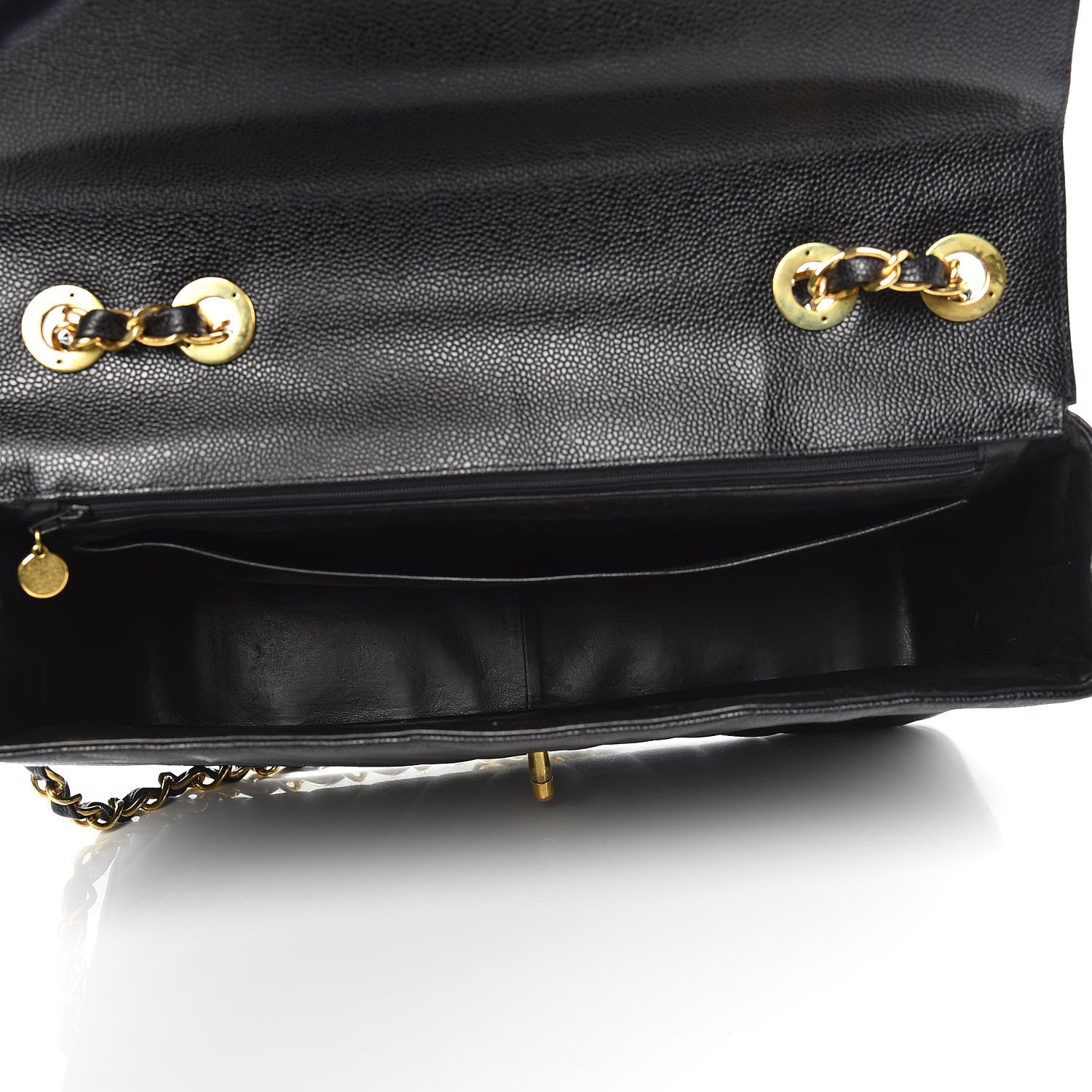 Chanel Caviar Chevron Quilted Maxi Single Flap Black 5 of 11