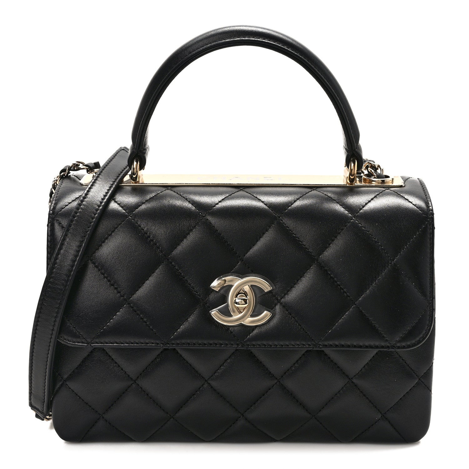 Chanel Lambskin Quilted Small Trendy CC Dual Handle Flap Bag Black 1 of 11