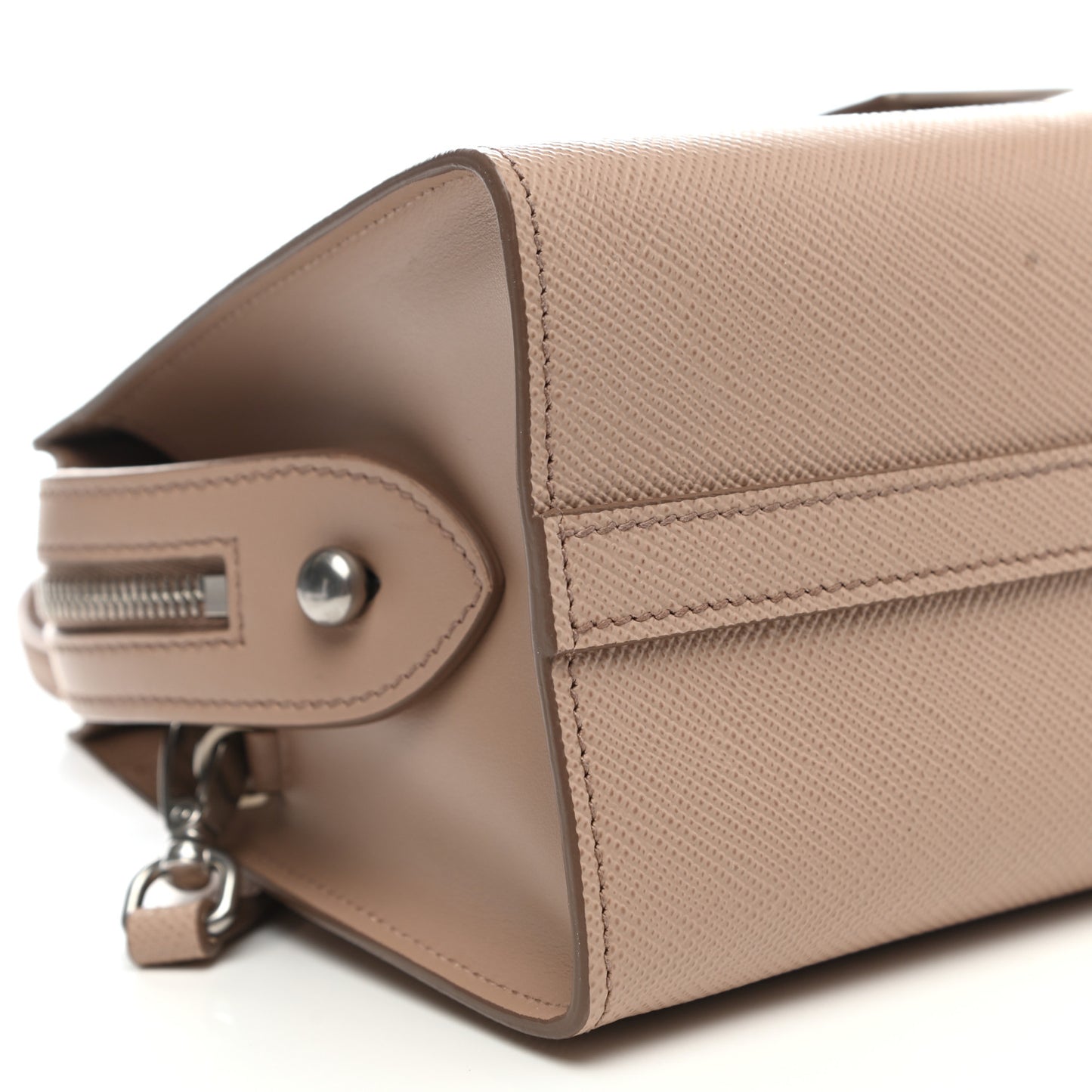 Saffiano Cuir Calfskin Mini Monochrome Top Handle Tote Cipria