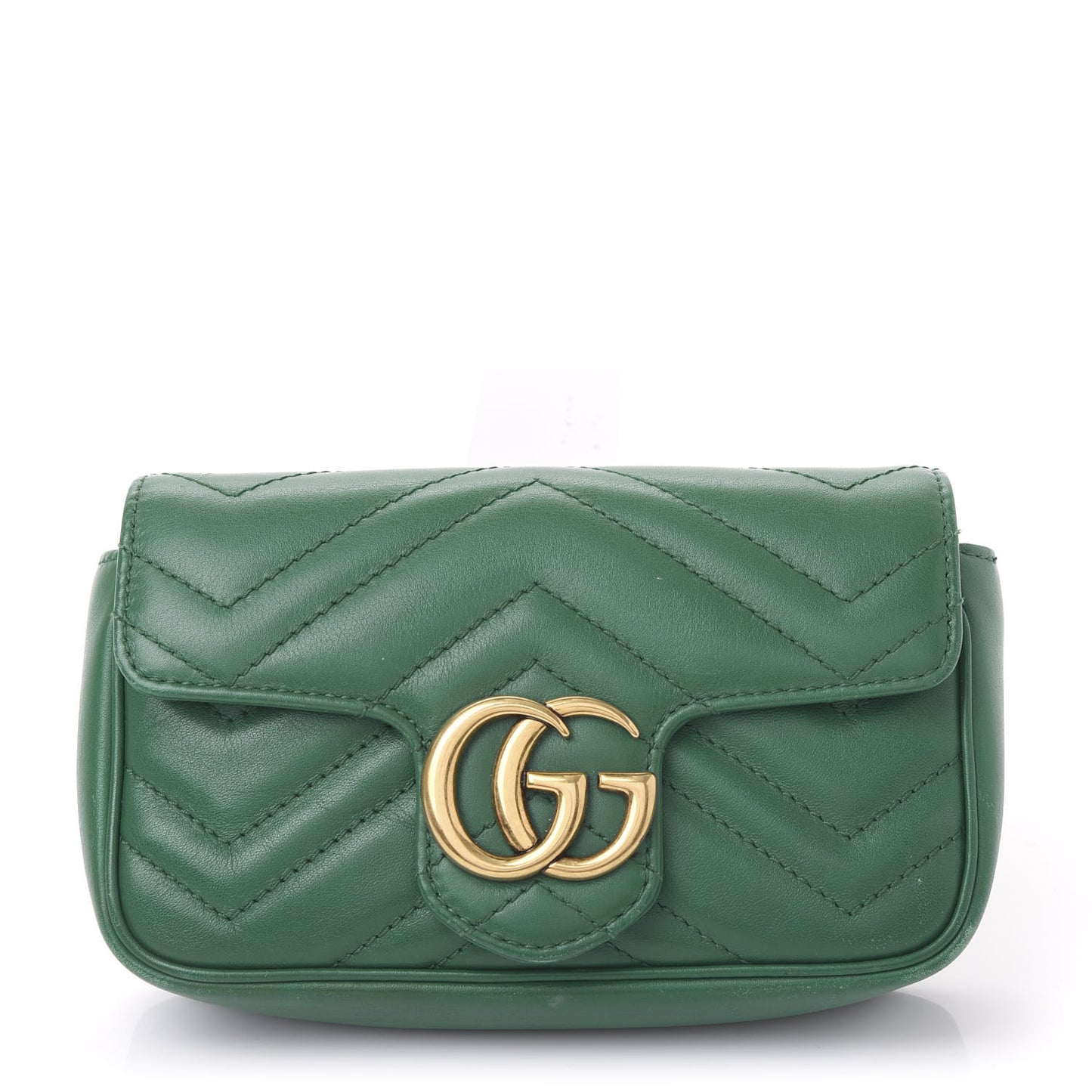 Calfskin Matelasse Super Mini GG Marmont Shoulder Bag Emerald Green