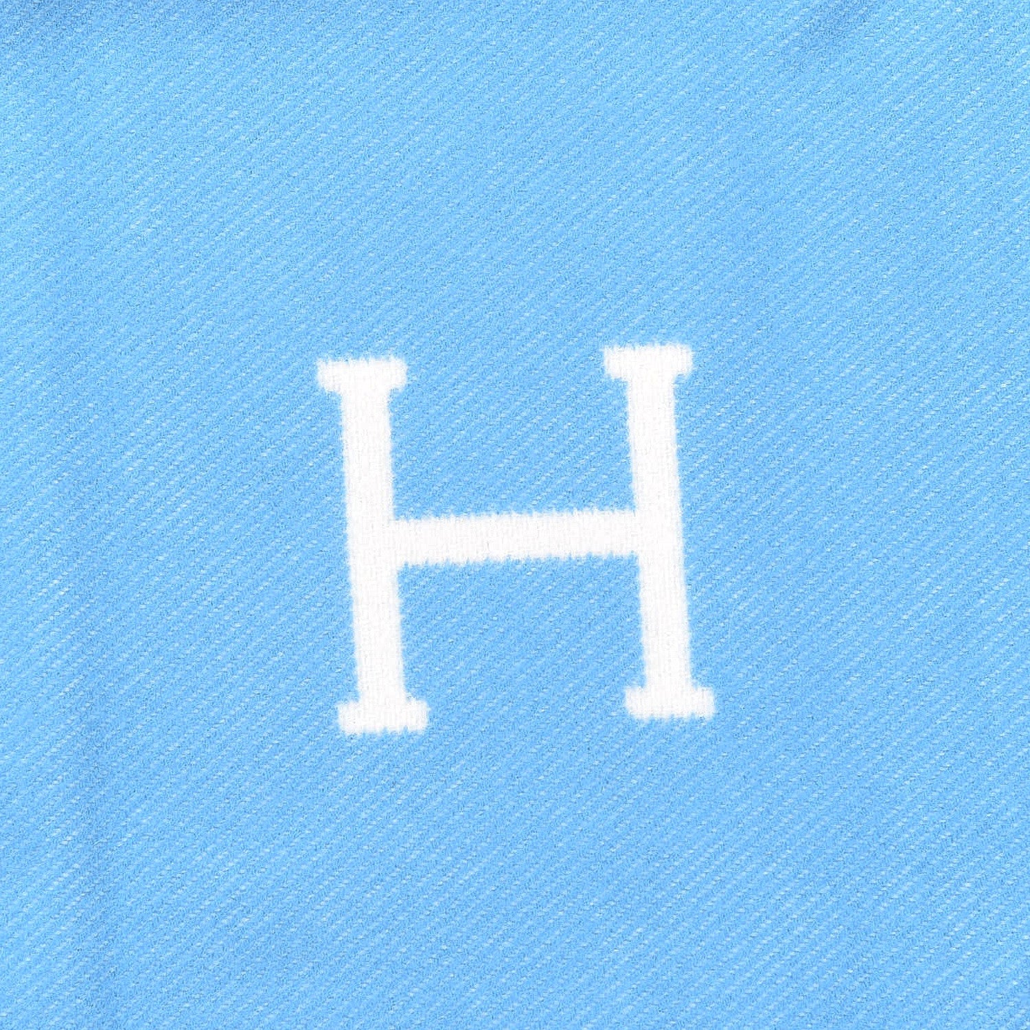 Hermes Wool Cashmere Avalon Baby Blanket Bleu Genievre White 4 of 4