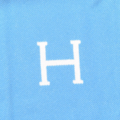 Hermes Wool Cashmere Avalon Baby Blanket Bleu Genievre White 4 of 4