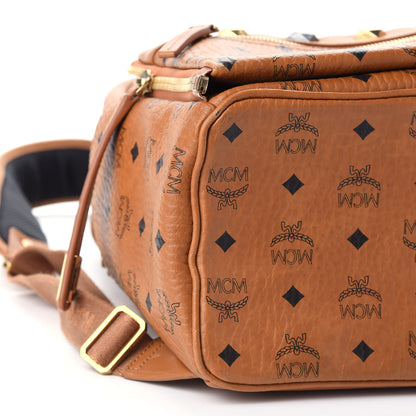 MCM Visetos Studded Medium Dual Stark Backpack Cognac 6 of 9