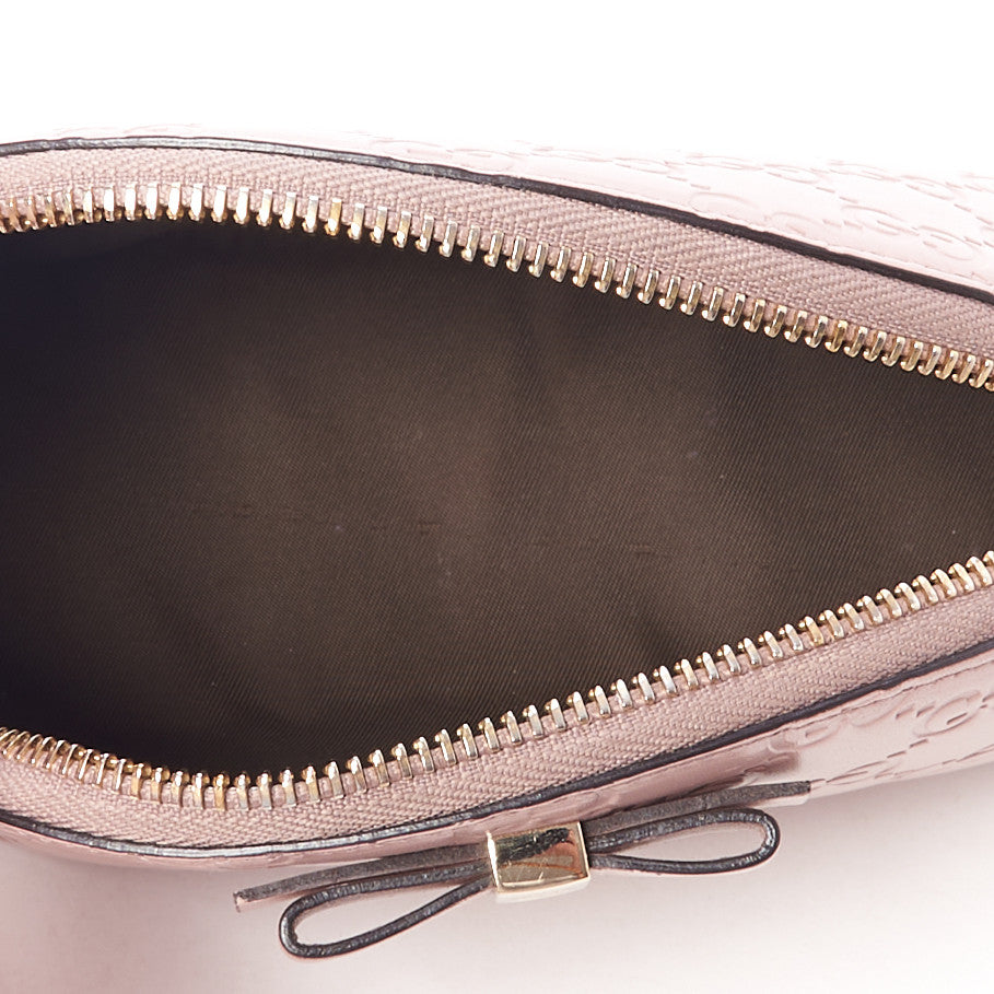 Guccissima Bow Cosmetic Case Light Pink