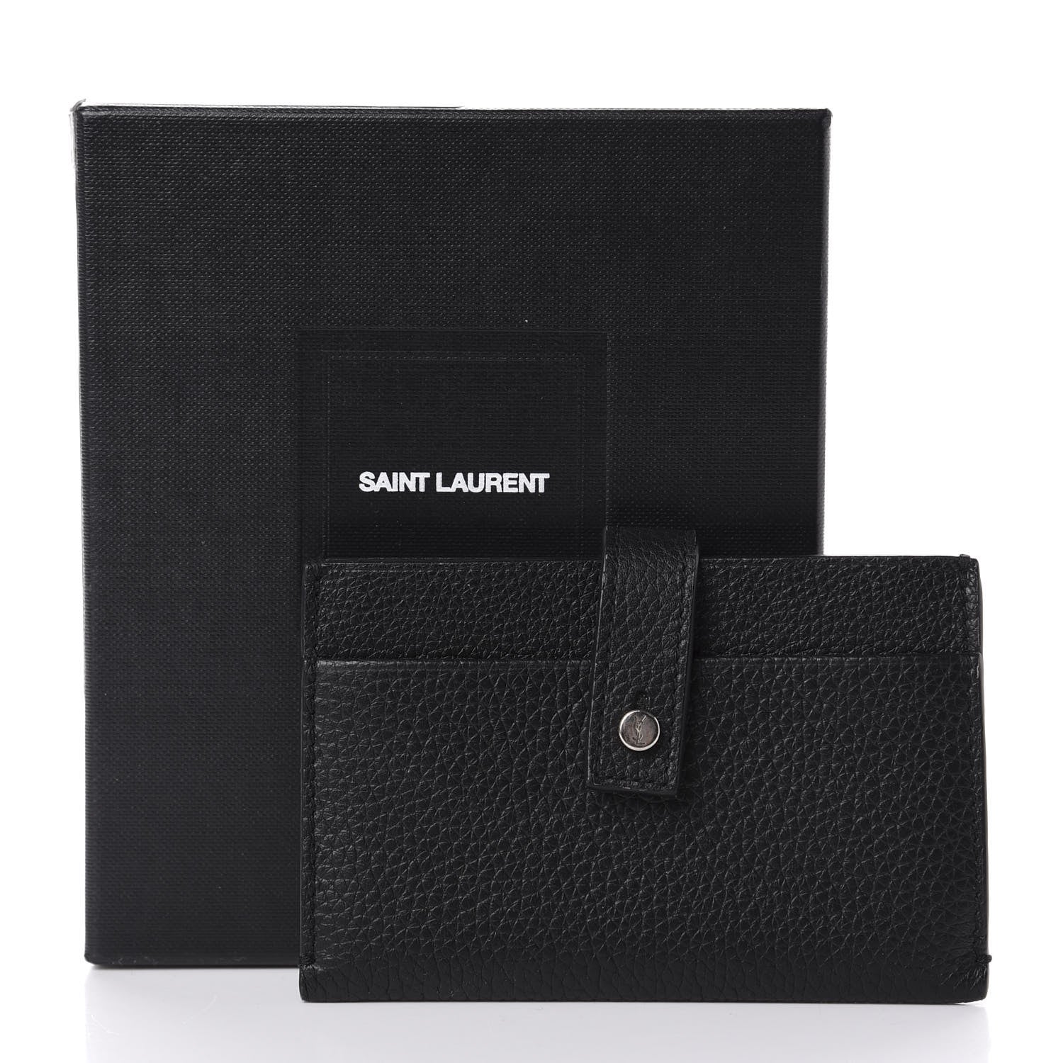 Saint Laurent Grained Calfskin Sac De Jour Souple Card Case Black 7 of 7