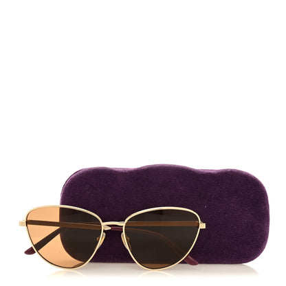 Gucci Metal Cat Eye Sunglasses Gold Purple 7 of 7