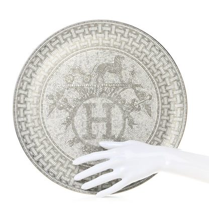 Hermes Porcelain Mosaique au 24 Platine Tart Platter 2 of 6