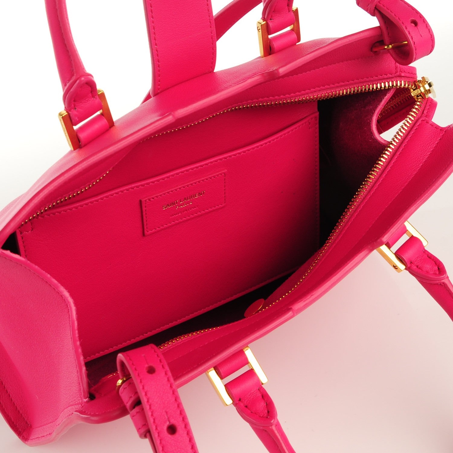 Saint Laurent Calfskin Monogram Baby Cabas Fuchsia 5 of 7