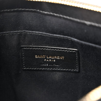 Saint Laurent Calfskin Matelasse Chevron Monogram A5 Wristlet Black 6 of 10
