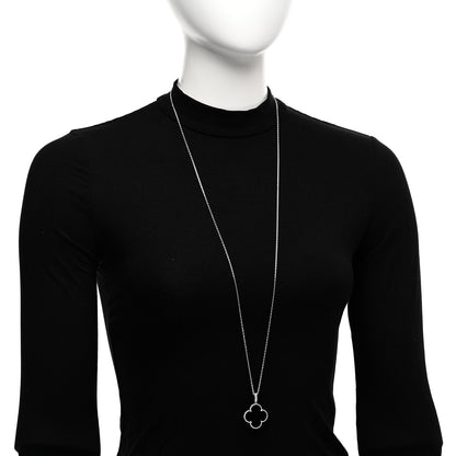 Van Cleef & Arpels 18K White Gold Black Onyx Magic Alhambra Pendant Necklace 2 of 4