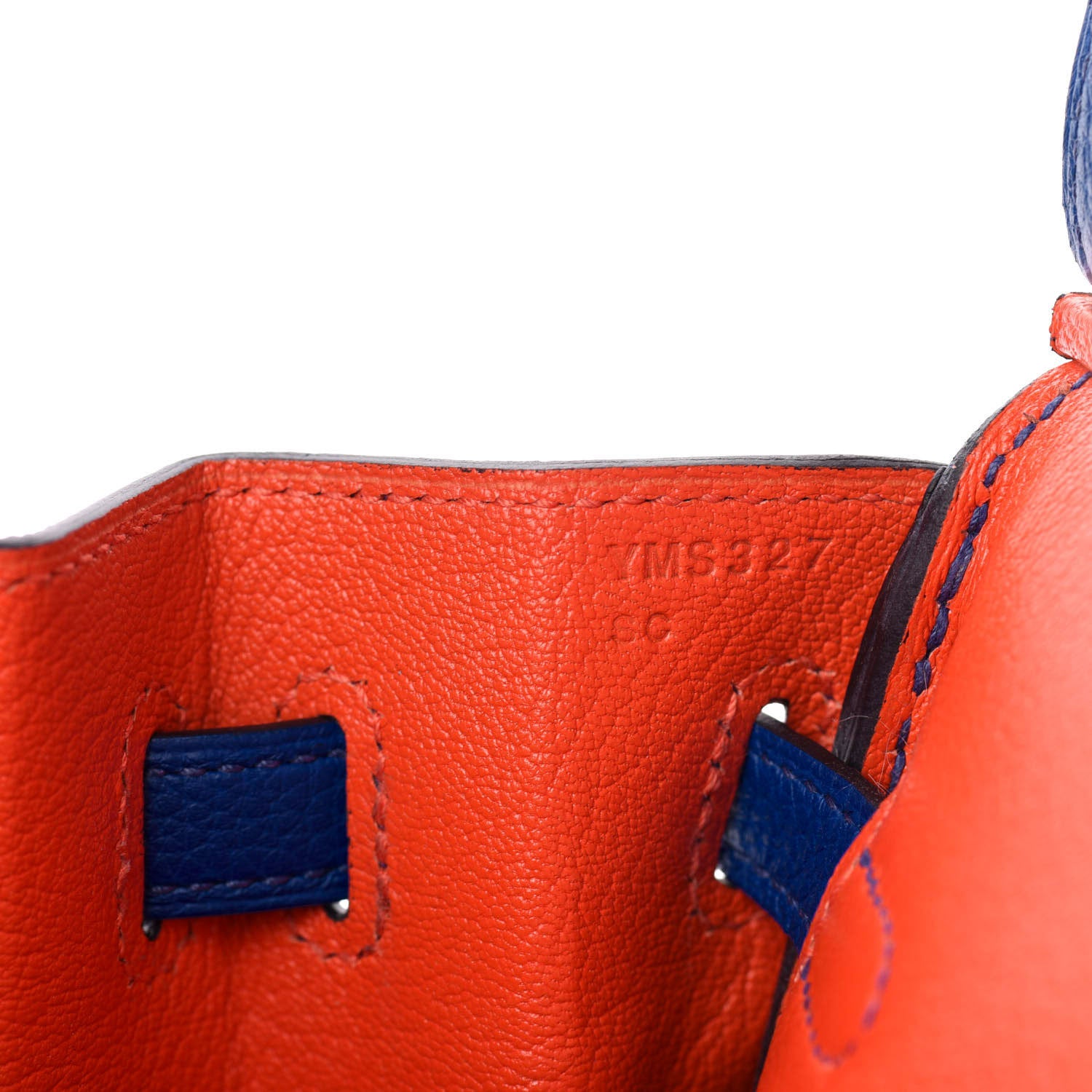 Hermes Togo Verso Birkin 25 Bleu Royal Capucine 29 of 35