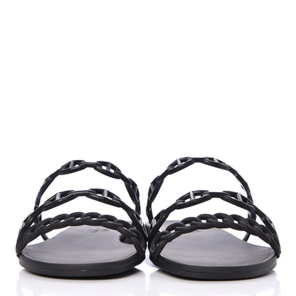 Hermes Rubber Chaine d'Ancre Rivage Sandals 37 Black 2 of 8