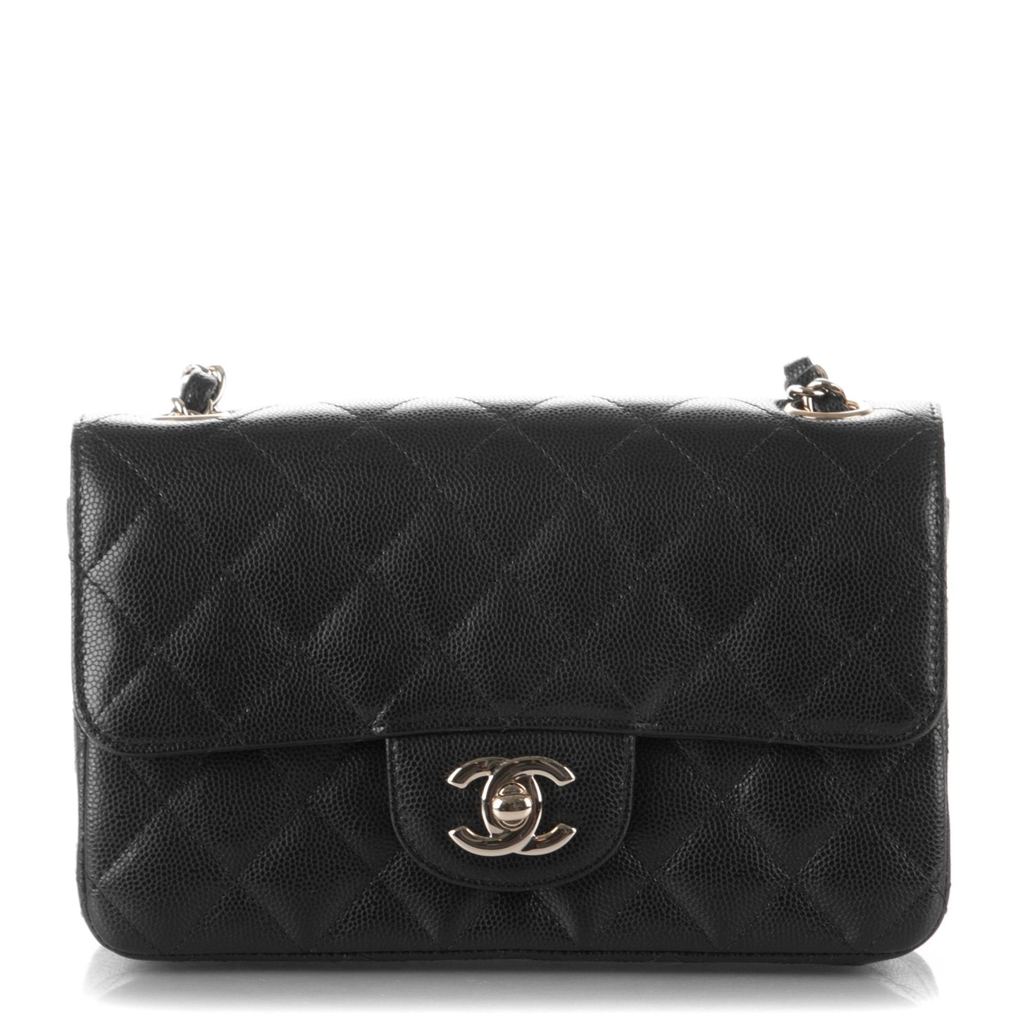 Caviar Quilted Mini Rectangular Flap Black