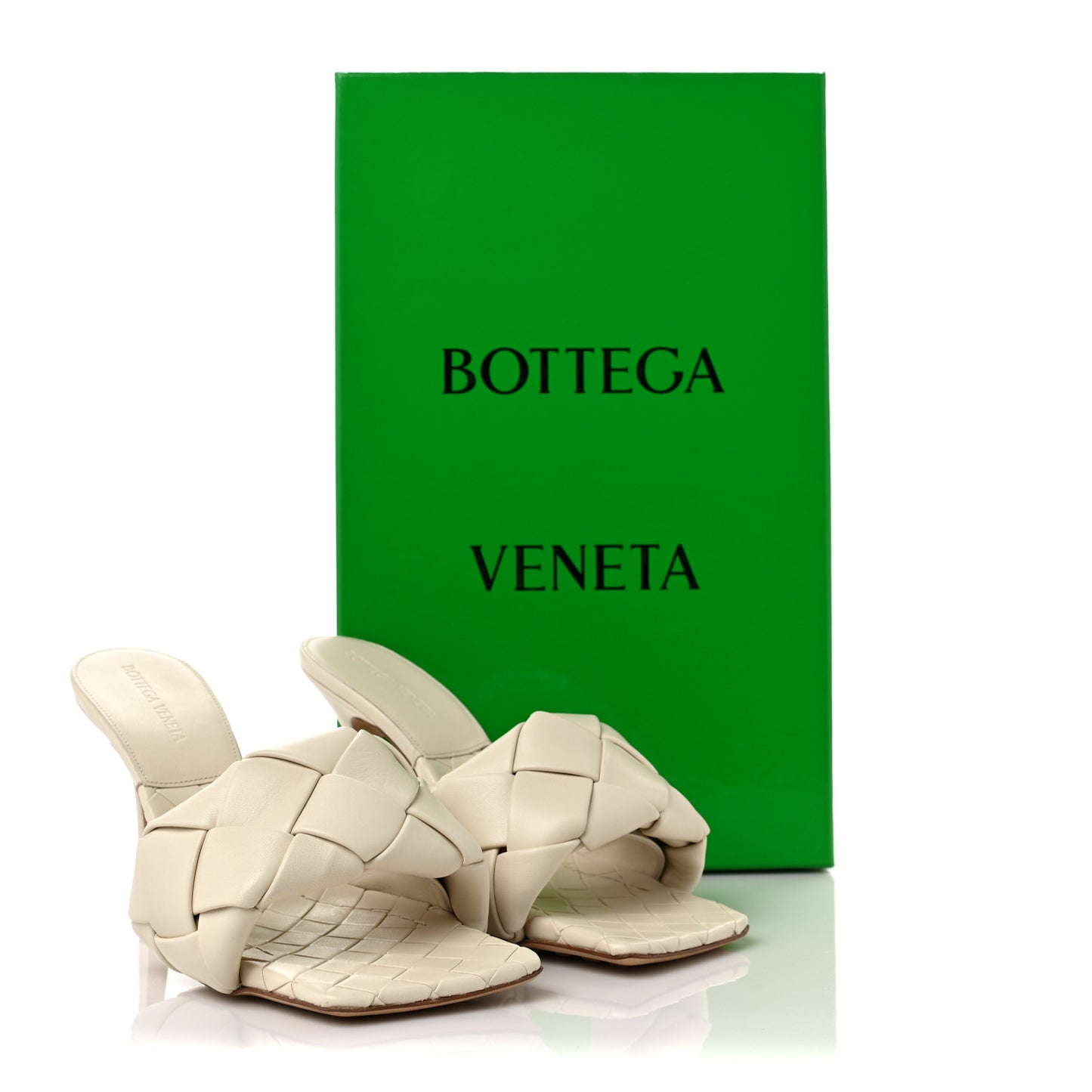 Nappa Maxi Intrecciato Lido Mule Sandals 38.5 Wax