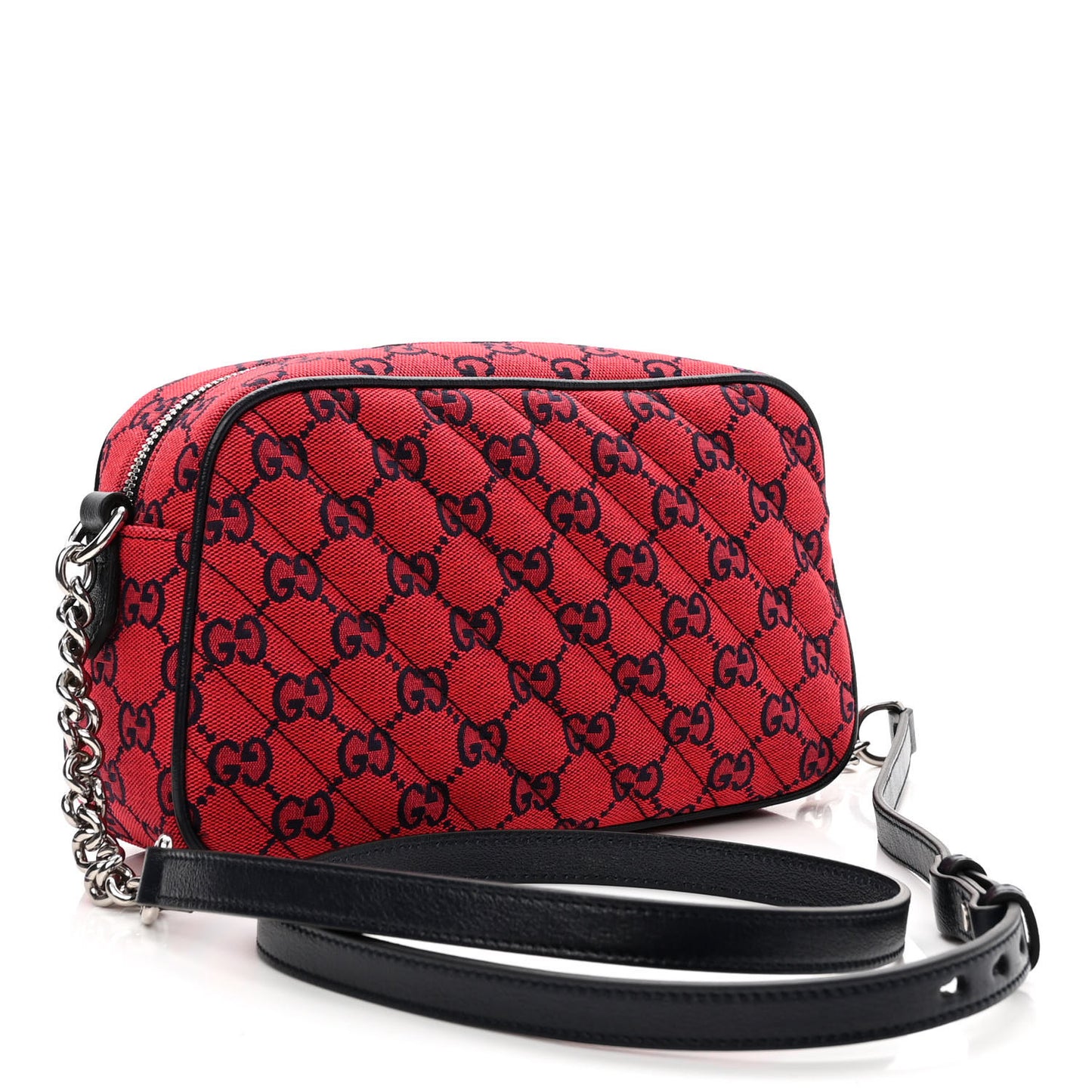 Monogram Multicolor Matelasse Diagonal Small GG Marmont Chain Shoulder Bag Red Blue