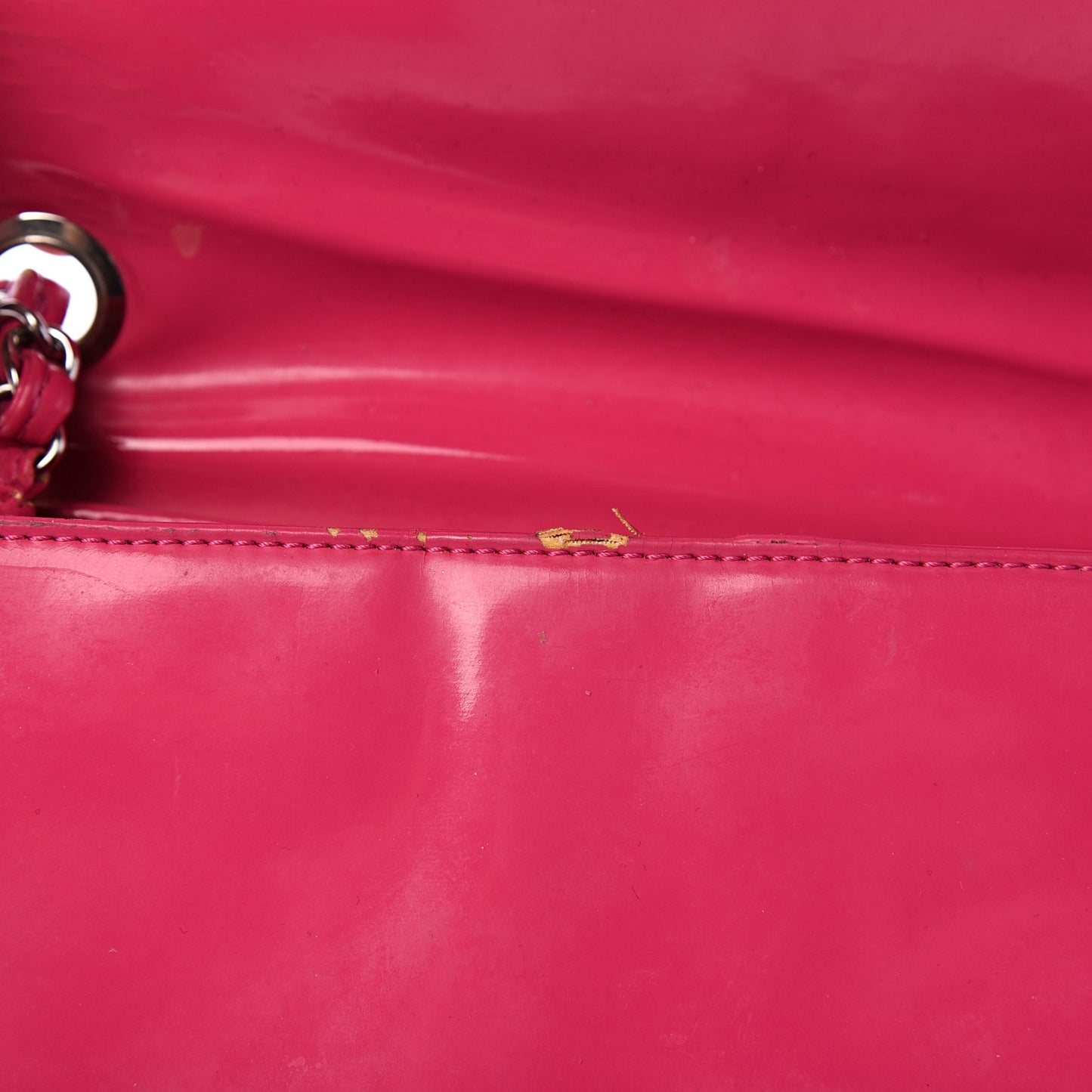 Glazed Calfskin Small Lipstick Flap Bag Fuchsia