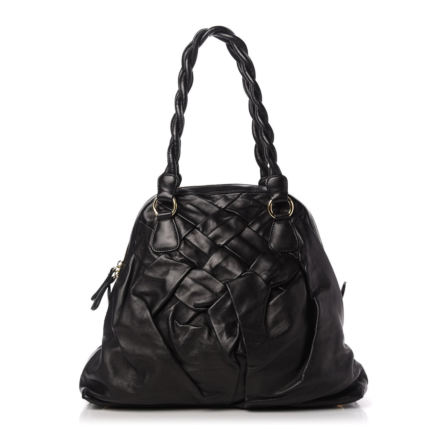 Lambskin Woven Couture Bag Black