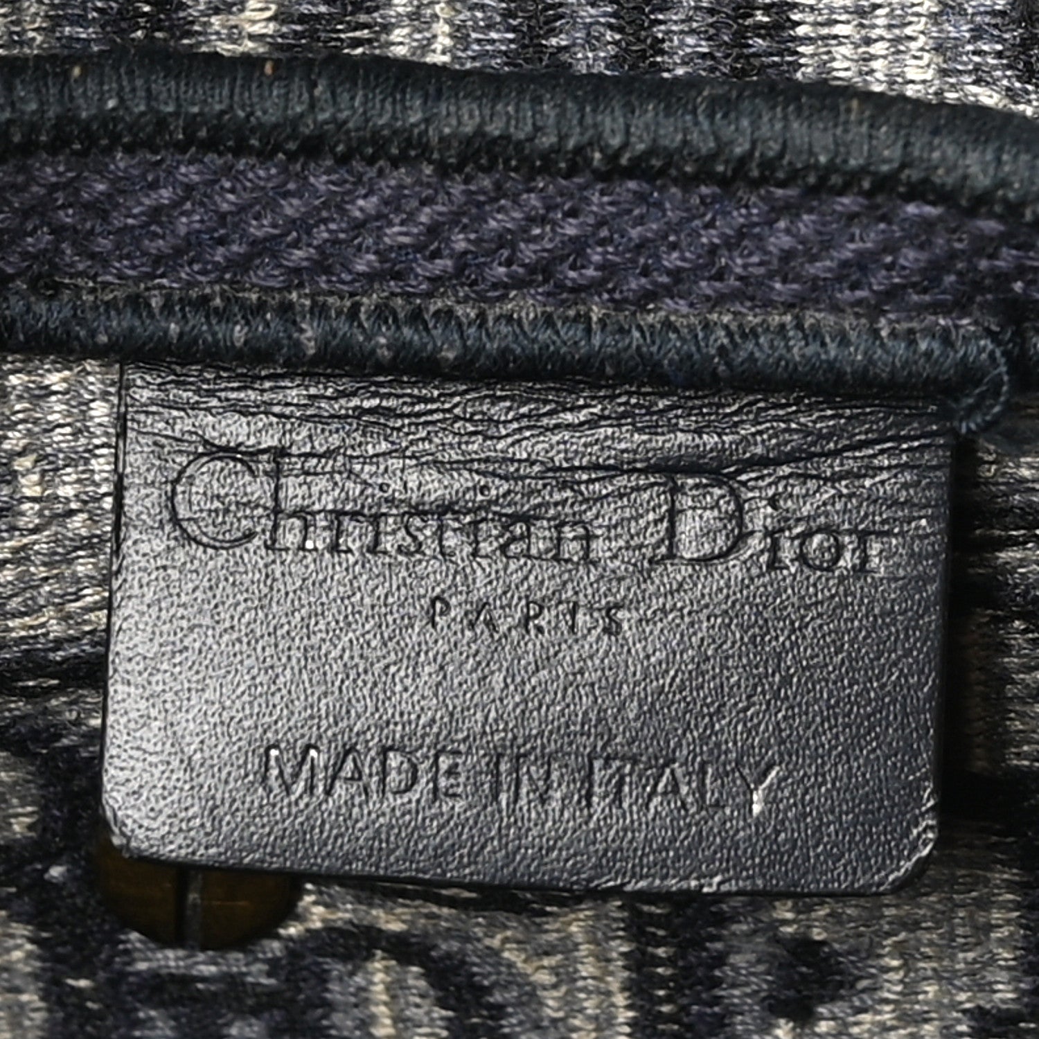 Christian Dior Oblique Embroidered Saddle Bag Blue 6 of 10