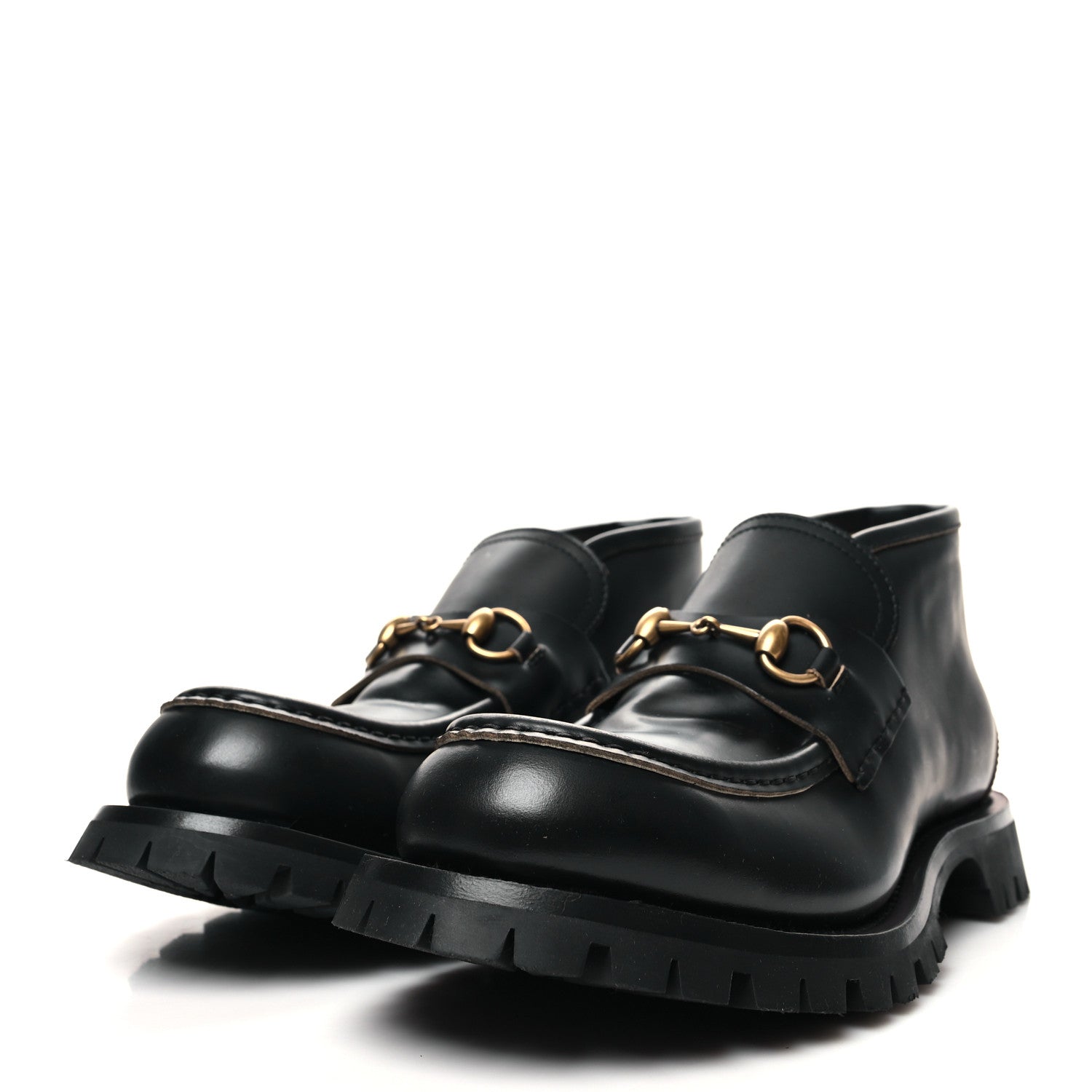 Gucci Cordovan Lux Mens Harald Horsebit Ankle Boots 9 Black 3 of 10