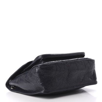 Saint Laurent Crinkled Calfskin Matelasse Monogram Medium Niki Chain Satchel Deep Marine 4 of 9