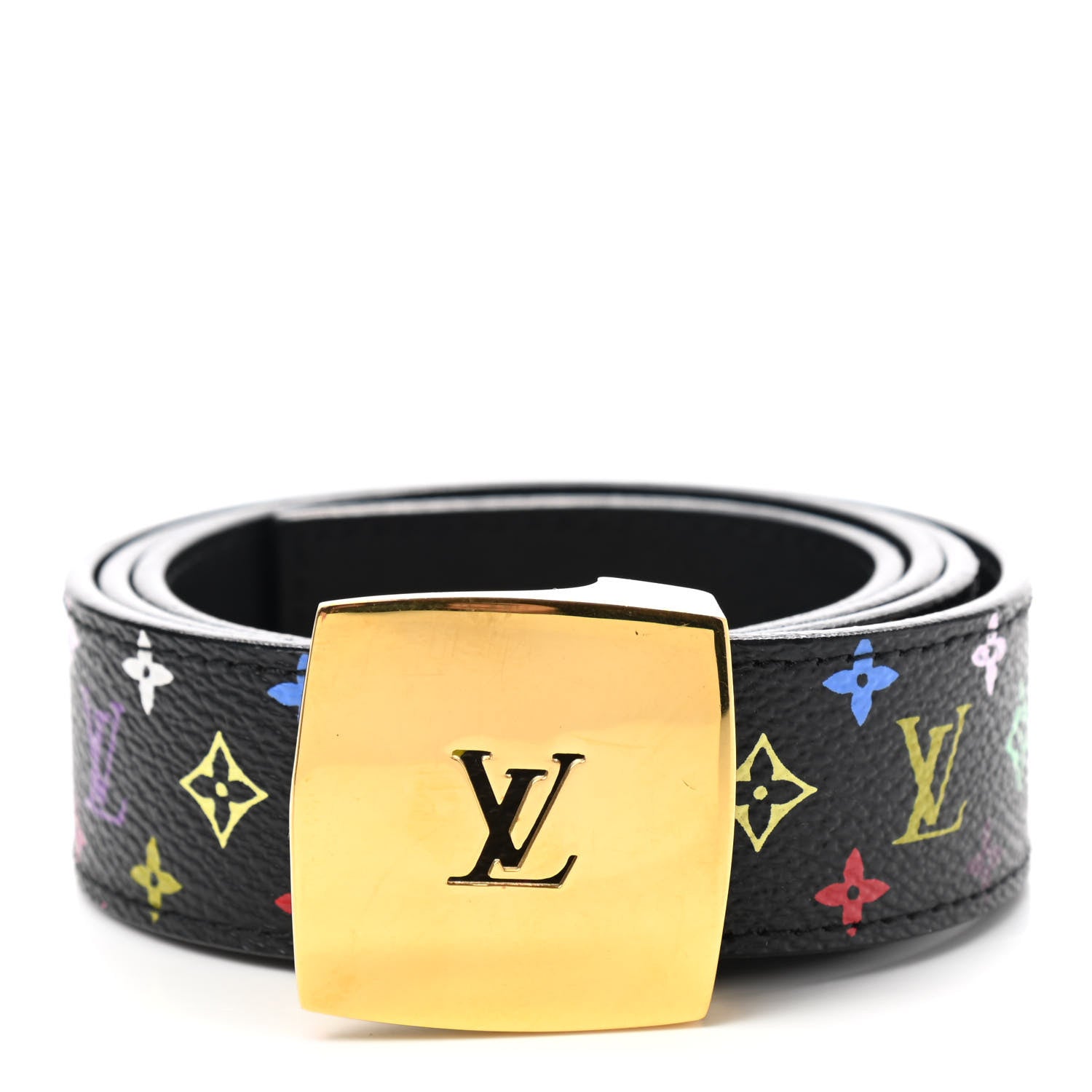 Louis Vuitton Monogram Multicolor Ceinture Belt 80 32 Black 1 of 6