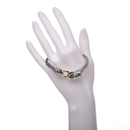 John Hardy Sterling Silver 18K Yellow Gold 6mm Naga Dragon Bracelet 2 of 7