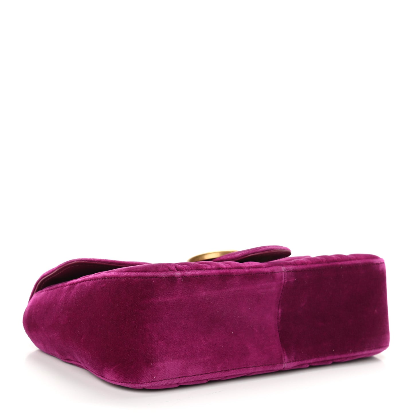 Velvet Matelasse Small GG Marmont Shoulder Bag Fuchsia Violet Cyclamen