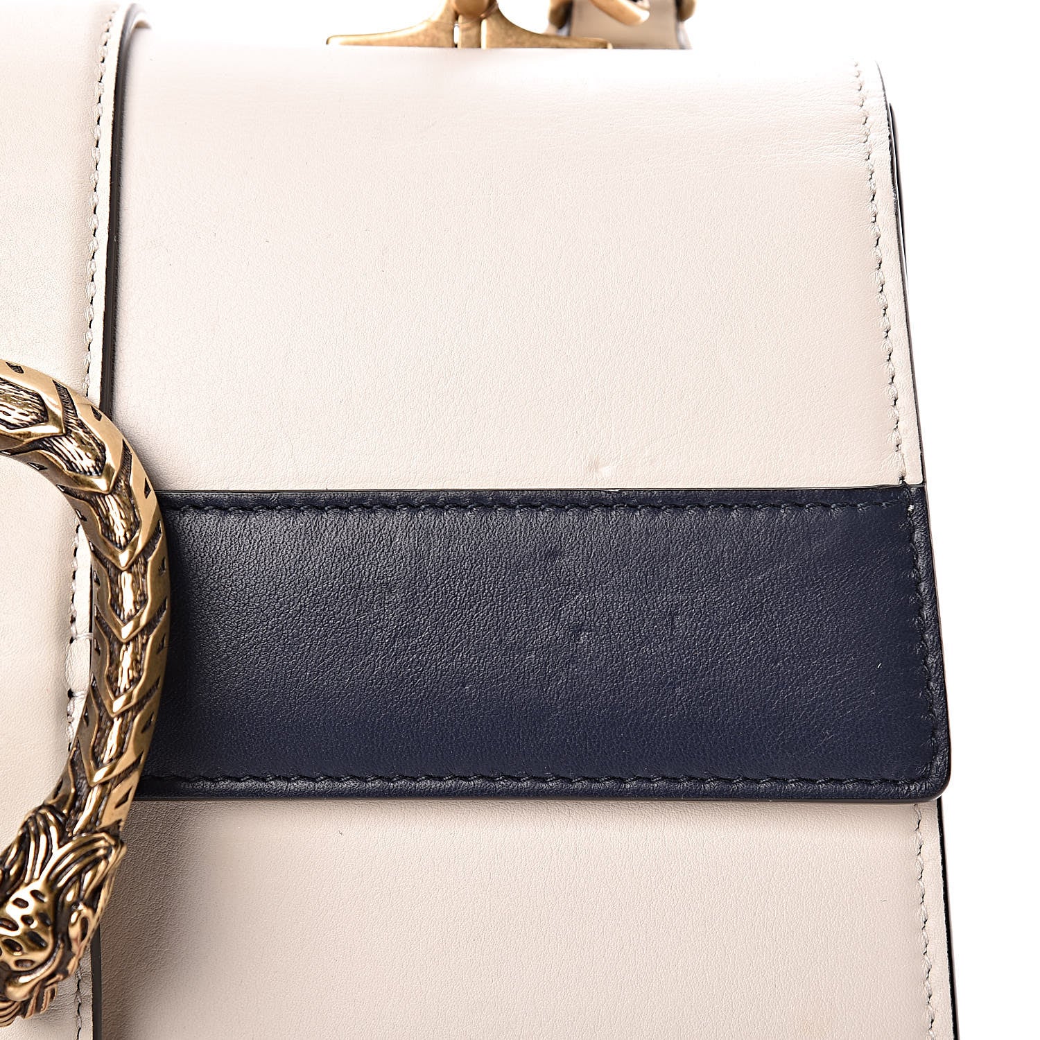 Gucci Calfskin Bamboo Web Medium Dionysus Top Handle Bag White Blue Hibiscus Red 11 of 12