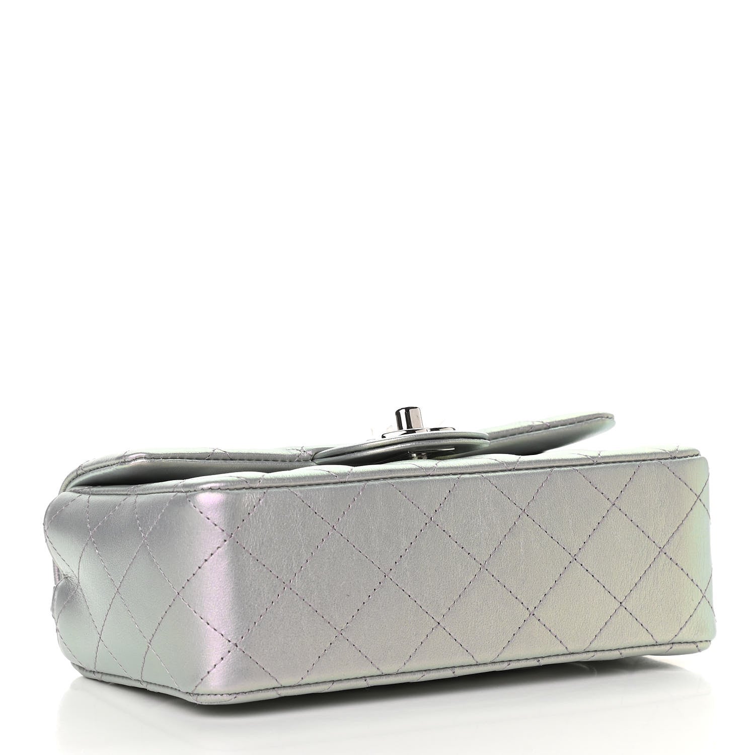 Chanel Iridescent Calfskin Quilted Mini Rectangular Flap Light Purple 4 of 10
