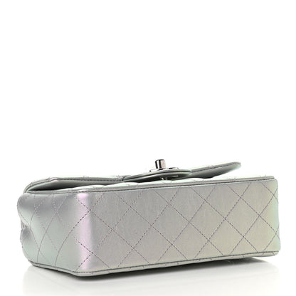 Chanel Iridescent Calfskin Quilted Mini Rectangular Flap Light Purple 4 of 10