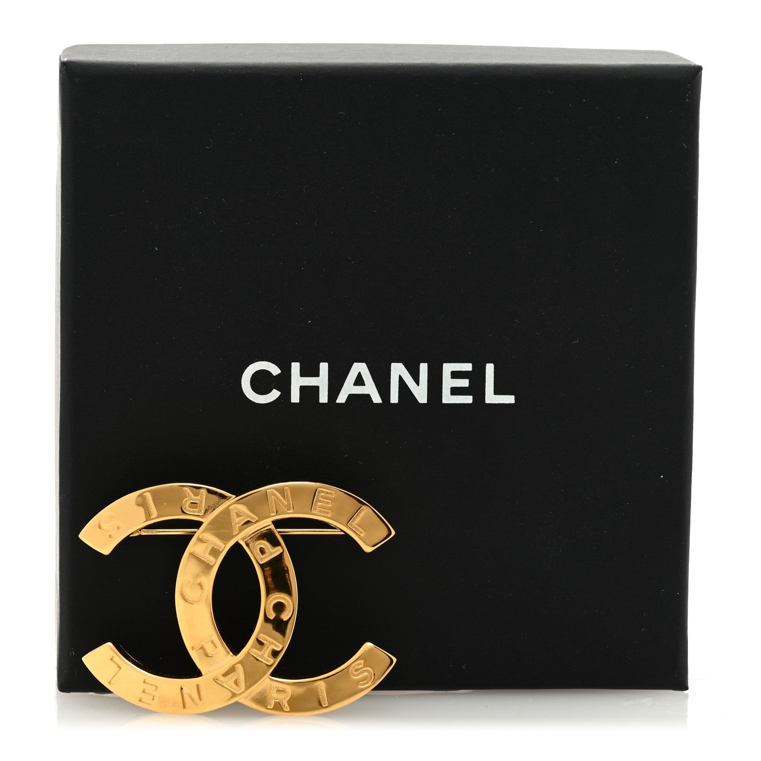 Chanel Metal Paris Button CC Large Brooch Gold 4 of 4