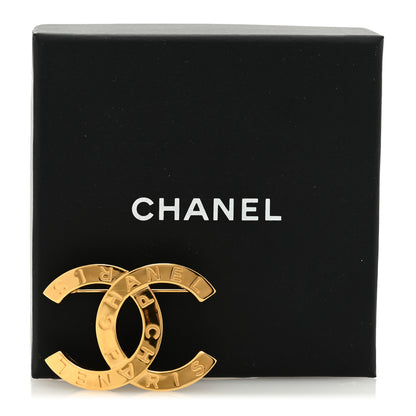 Chanel Metal Paris Button CC Large Brooch Gold 4 of 4