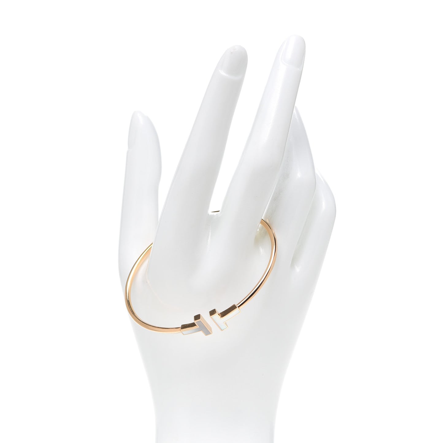 18K Rose Gold Mother of Pearl T Wire Bracelet